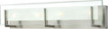 Hinkley Latitude Large Four Light Bath Vanity - Modern, Inside Etched Clear Glass Panel, Bulbs Included - Brushed Nickel Finish