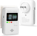 Combination Natural Gas & Carbon Monoxide Detectors,4-in-1 Real-time Display & Monitor,Low-Concentration Detect,Plug in Propane Detector & CO Alarm, for Home,Camping,RV,Apartment
