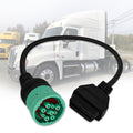 9 Pin to 16 Pin OBD2 Adapter Cable for Heavy Duty Trucks and Commercial Vehicles,Type 2 Green J1939 Diagnostic Connector Plug Work with Truck OBD Diagnostic Scanner Tool