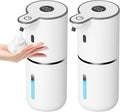 2 Pack Automatic Foaming Soap Dispenser Touchless, USB Rechargeable Smart Hand Soap Dispenser, 6-Level Adjustable, 12.8oz/380mL Wall Mount for Bathroom Kitchen Dish Soap-White