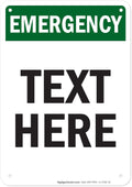 Custom Emergency Sign, OSHA Sign, 7x10 Inches, 55 mil thick HDPE (high density polyethylene), Made in USA by My Sign Center