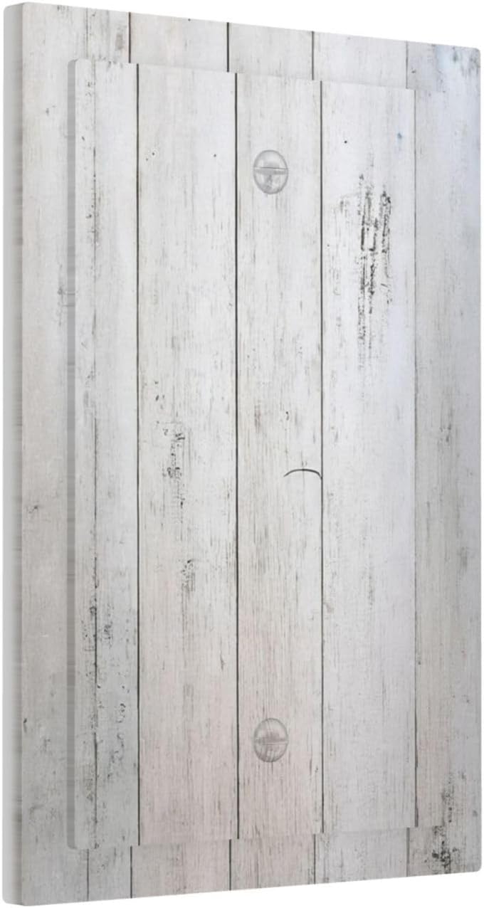 Rustic White Grey Wood Grain Light Switch Cover Plate 1 Gang No Device Blank Decorative Switch Plate Electrical Wall Plates Faceplate for Bedroom Bathroom Decor