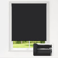 LazBlinds No Drill Blinds for Indoor Windows, Blackout Roller Shades, Cordless Window Blackout Blinds, Thermal Insulated Fabric UV Protection for Home and Office, 23" W x 72" H, Black