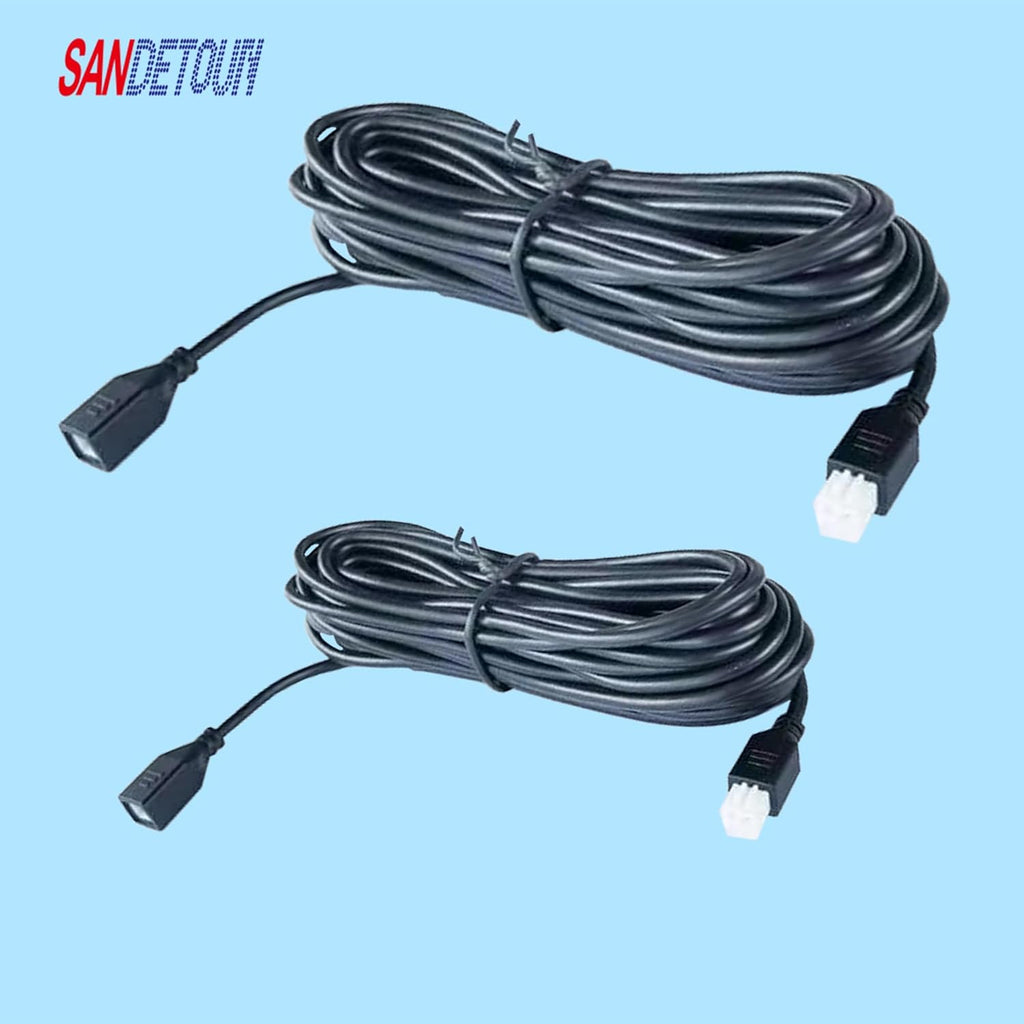 2-Pack Parking Sensor Extension Cable - Includes Two 4.5m (14.763ft) Cables for Extended Pickup Trucks, Sedans, and Vans; Compatible with Front Bumper Sensor Probe Installation