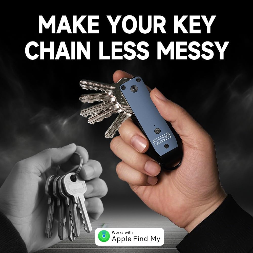 Key Organizer Men's Keychains with Smart Tracker, Key Finder, Compact Key Holder -Minimalist Key Case Metal Car Key Chain