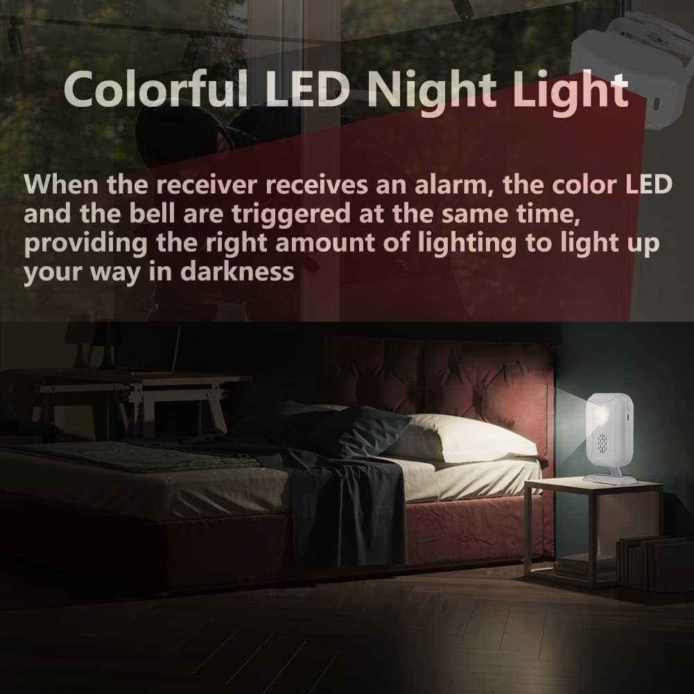 Evernary Bed Alarm and Fall Prevention for Elderly Adults, Wireless Motion Detector for Seniors Caregiver Motion Sensor Alarm Indoor for Dementia