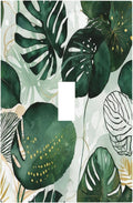 Decorative Light Switch Cover Boho Tropical Leaves 1 Gang Single Toggle Device Electrical Faceplate Switchplates Decorator Outlet Wall Plate for Bedroom Bathroom Decor