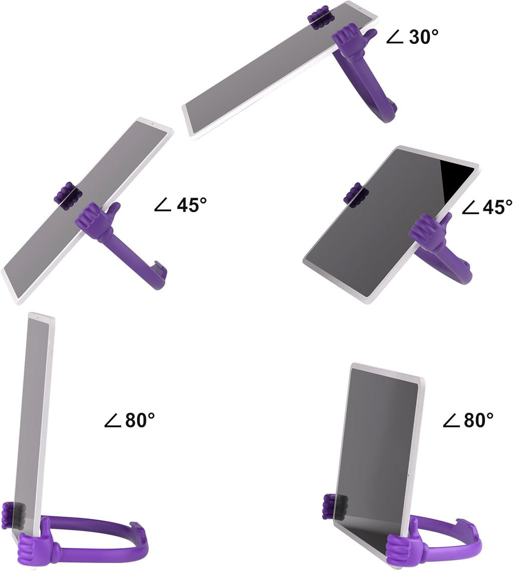 Honsky Adjustable Tablet Stand, Portable Phone Holder for Desk Bed - Multi-Angle Drawing Stand Compatible with All Tablets (2 Pack Purple)