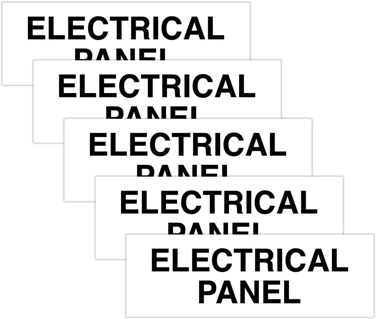 All Quality Basic Electrical Panel Sign - Fire Regulation Safety Compliance Sign - White - Large (5 Pack)