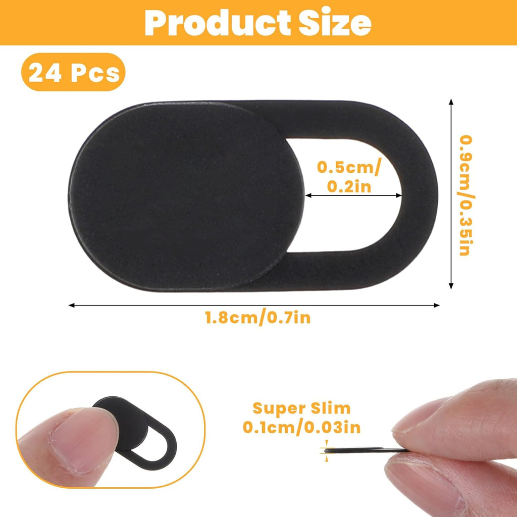 24PCS Camera Cover Slide, Plastic Ultra-Thin Webcam Cover Camera Blocker Slider for Laptop Desktops PC Tablet Cell Phone to Protect Your Privacy and Security
