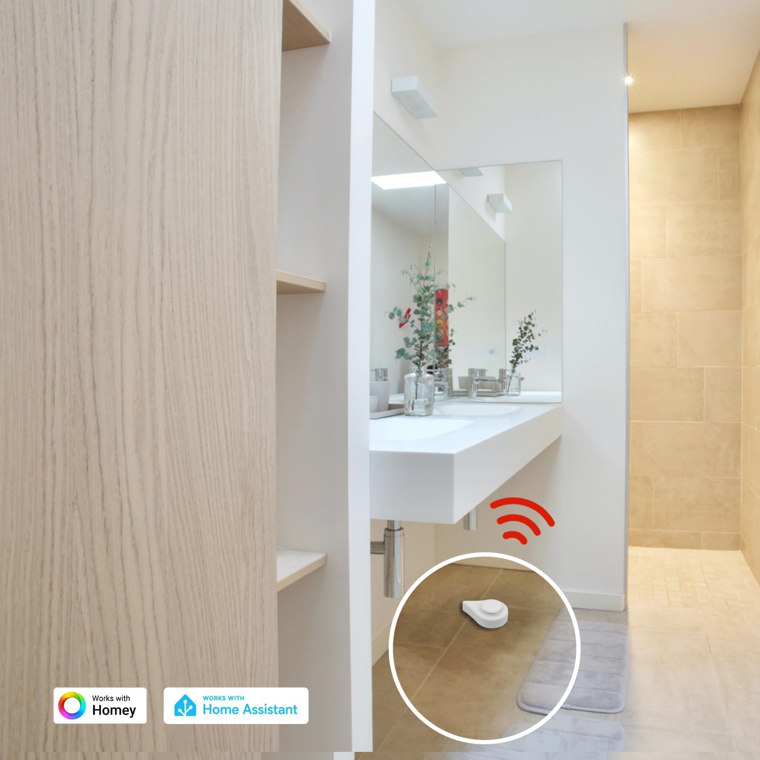 THIRDREALITY Zigbee Water Leak Sensor with Dripping Detection,120dB Alarm,App Notifications Enabled When Work with Home Assistant and Compatible Zigbee HUB Like SmartThings,Aeotec or Third Reality Hub