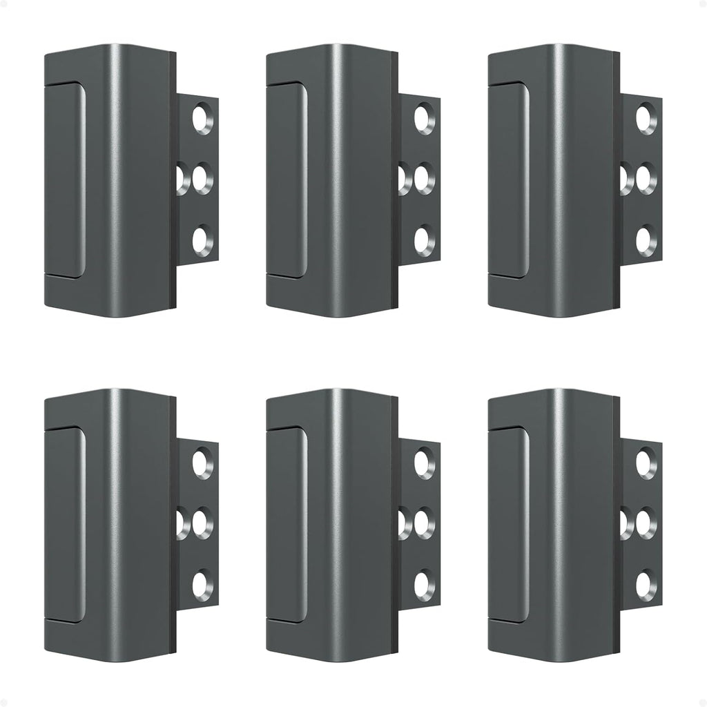 6Pack Home Security Door Reinforcement Lock Childproof, Door Locks for Kids Safety, Door Lock Latch Stopper for Front Door Inside Top of Door, Aluminum Construction Finish