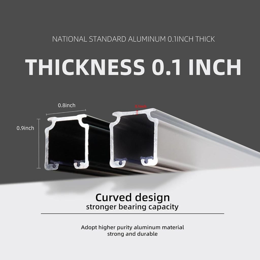Curtain Track for Ceiling or Wall, Heavy Duty Aluminum Alloy with Smooth Sliding, Easy to Install, Black, 3ft To 12ft