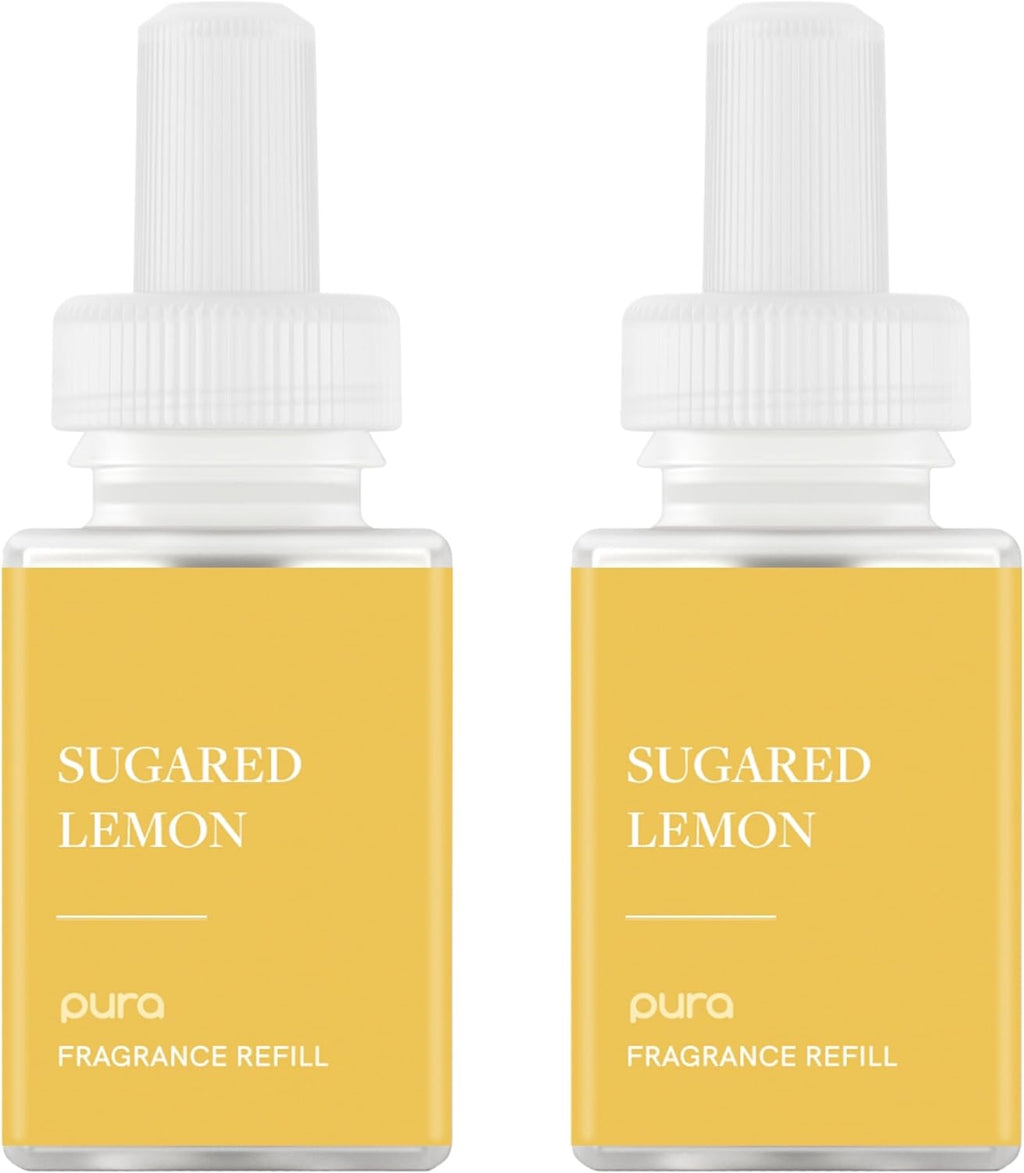 PuraHome Scent Refill - Smart Home Air Diffuser - Up to 120-Hours of Luxury Fragrance per Refill - Home Essential - Clean & Safe Diffuser Fragrance - 2 Pack, Sugared Lemon