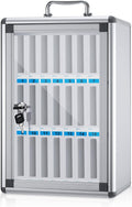 Amylove 24 Slots Cell Phone Locker Cabinet Aluminum Alloy Pocket Chart Storage Locker Box Cabinet Wall-Mounted Cell Phones Storage Box with Handle for Office Classroom Gym (White)