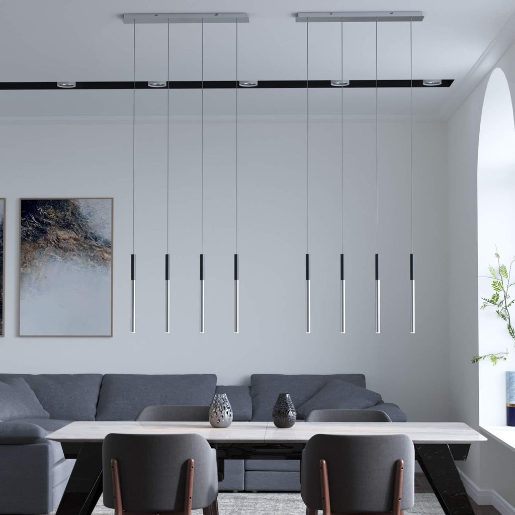 ALTAIR 4 Mini Pendant Lighting Black-Nickel - LED Hanging Light Fixture for Kitchen Island, Bar, Foyer - Cluster Pendants - Dimmable, Adjustable Wire, Lamp Bulb Included