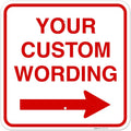 Custom Square Left or Right Arrow Sign, Personalize for Office, Business, Workplace, office, Home, Airbnb, Delivery Signs, 18x18 Inches Yellow, Rust Free .063 Aluminum, Fade Resistant, Made in USA