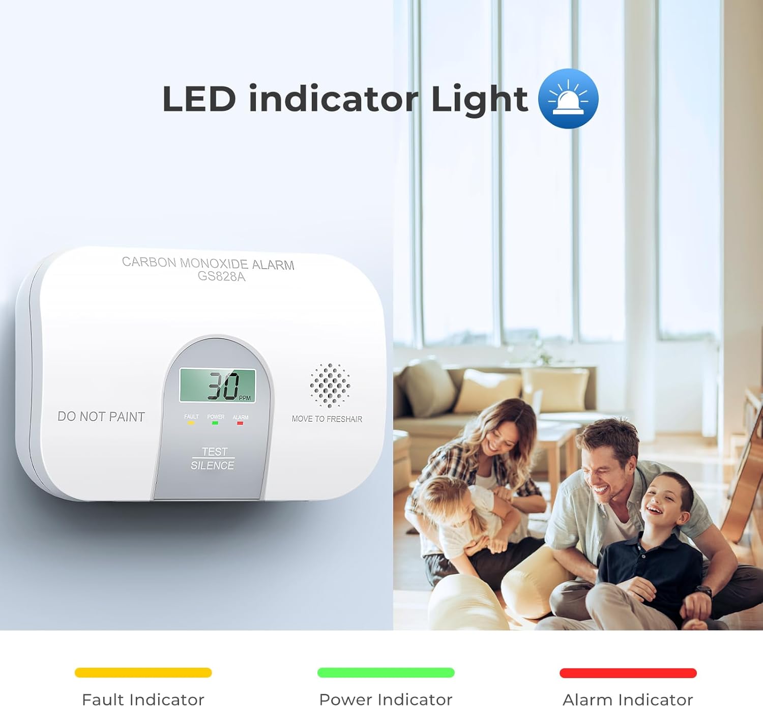 Siterwell Carbon Monoxide Detectors, 10 Year Product Life Portable Carbon Monoxide Detector with LCD Digital Display and Sound Warning, ETL Listed, Travel Carbon Monoxide Detector for Home, 2-Pack