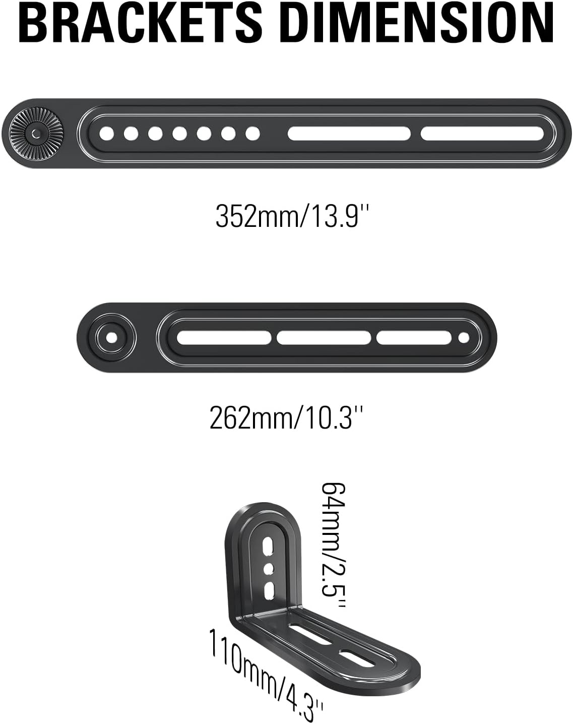Mounting Dream Soundbar Mount Fits Most Sound Bars Up to 15 lbs, Mounting Soundbar Above or Under TV, Sound Bar Mounting Brackets for TV, Sound Bar Mount with Detachable Extension Plates MD5422