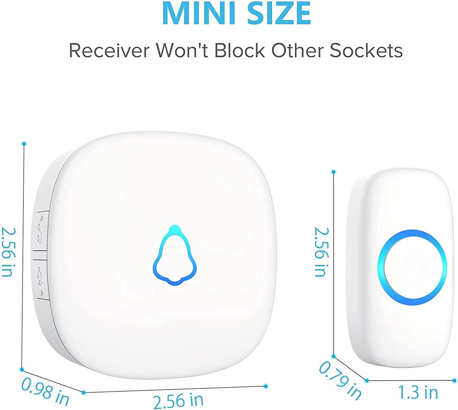 Wireless Doorbell, Remote Door Bell Ringer Wireless Long Range 1000FT, Matt Finish, SECRUI Wireless Doorbells for Home with 3 Plug-in Doorbell Chime and 2 Waterproof Ringer Button (White)