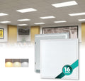 16-Pack 2x2 LED Flat Panel Light Drop Ceiling, 0-10V Dimmable, 3CCT Selectable (5000K 4000K 3000K) & 3 Wattage Switchable (40W 30W 20W), 100-277Vac, ETL & DLC
