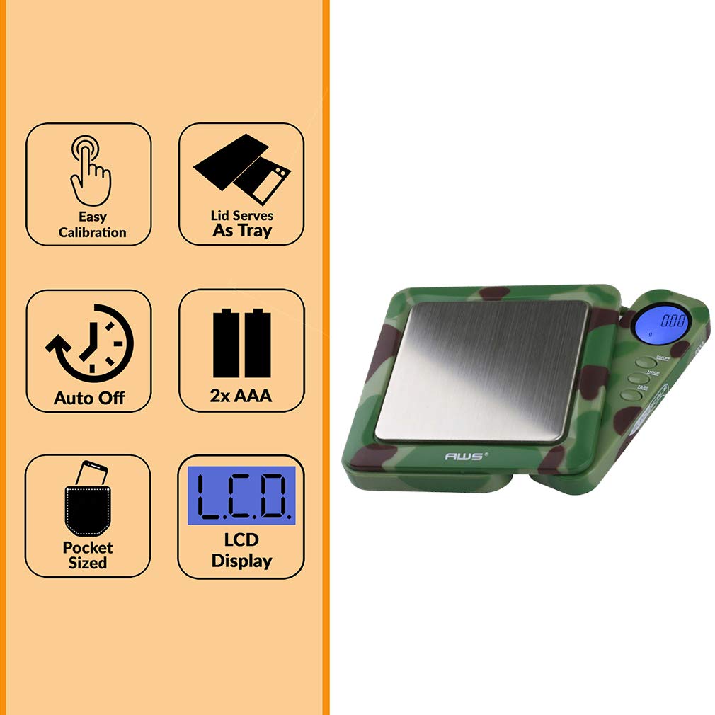 American Weigh Scales 650g x 0.1g Digital Pocket Gram Scale-Blade Series | Precision Mini Scale 0.1g Accuracy, Pocket Scale for Kitchen, Gold, Gems & Coin Scale, Smart Digital & Compact Scale