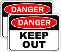 2 Pack Danger Keep Out Sign, 10"x 7" Rust Free Reflective Aluminum Metal Sign, Fade Resistant, Waterproof, Easy to Mount