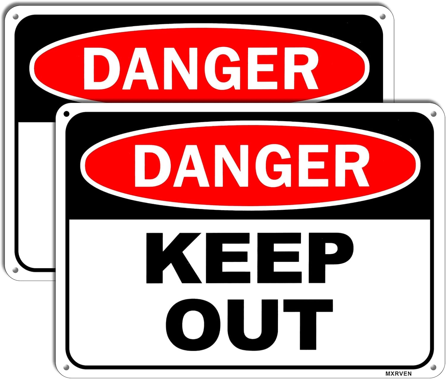 2 Pack Danger Keep Out Sign, 10"x 7" Rust Free Reflective Aluminum Metal Sign, Fade Resistant, Waterproof, Easy to Mount