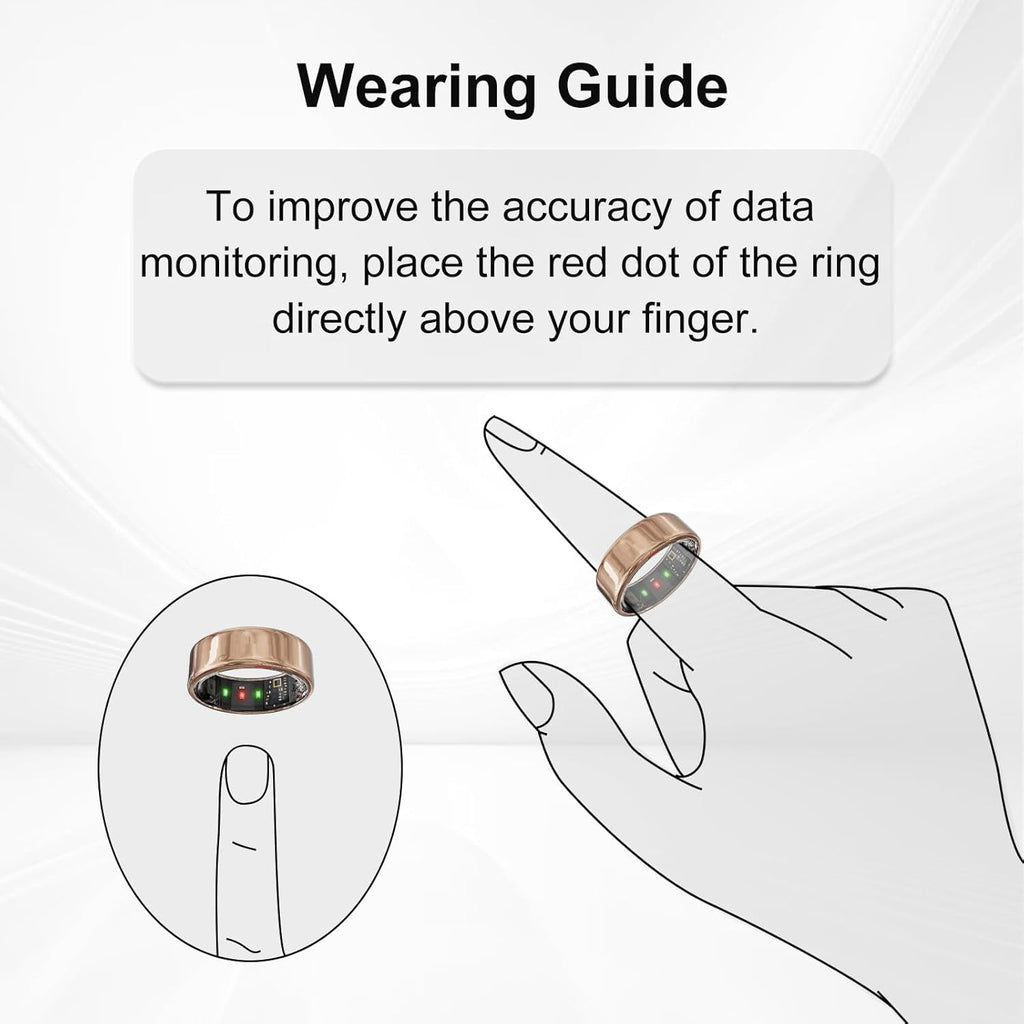 Smart Ring for Men/Women – Fitness Tracker with Sleep, HRV, Heart Rate, Blood Oxygen – IP68 Waterproof, No Subscription, iOS & Android – Sizing Kit for Accurate Fit (Includes Ring Sizer Only)