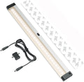 EShine 12 inch LED Dimmable Under Cabinet Lighting Strip with Hand Wave Motion Sensor, Black, with Accessories (No Power Supply Included), Warm White (3000K)