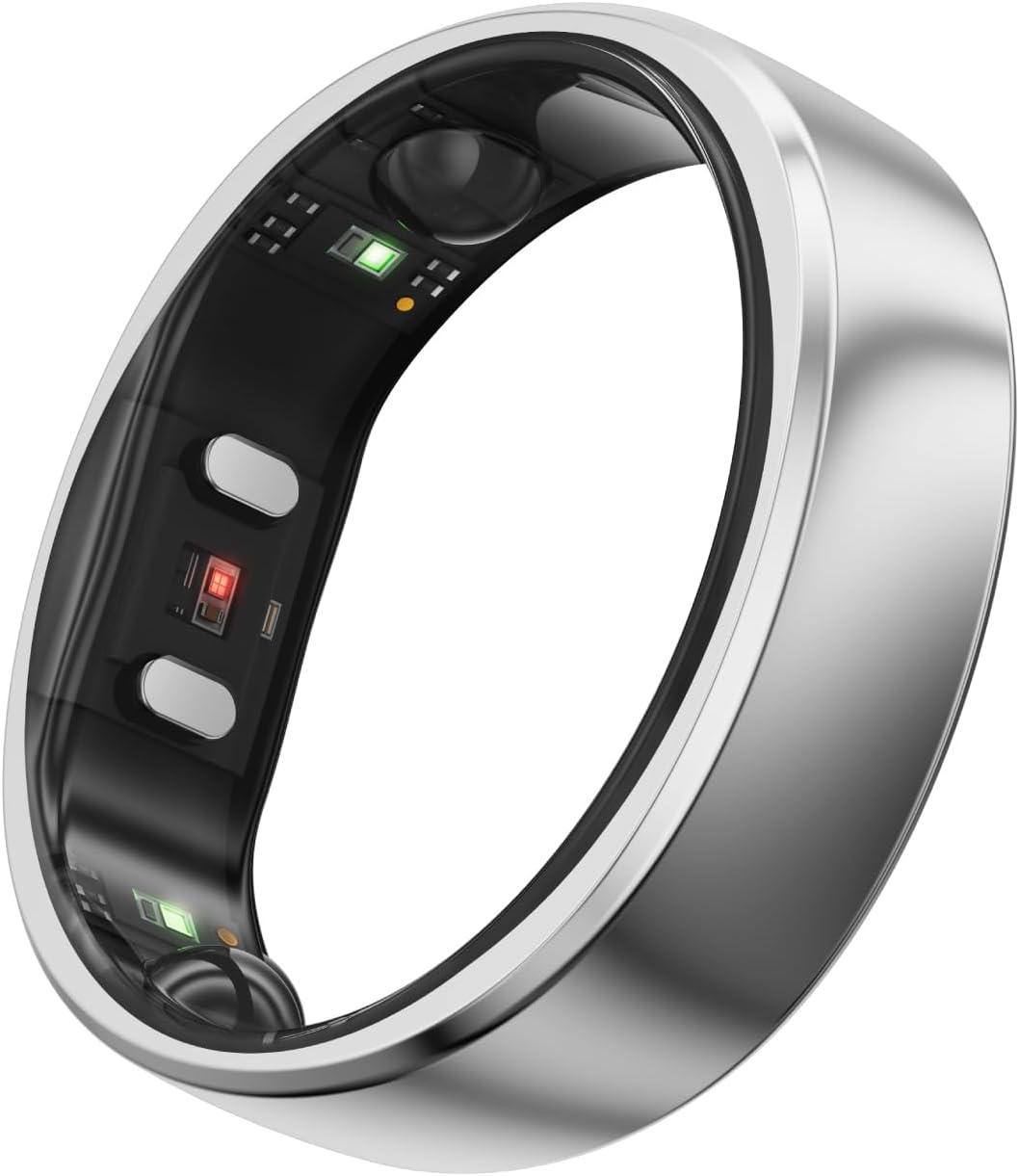 RingConn Gen 2, World’s First Smart Ring with Sleep Apnea Monitoring, No APP Subscription, 12-Day Battery Life, Stress/Heart Rate/Women's Health Tracker, Android & iOS Compatible (Silver, Size 9)