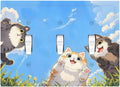 Decorative Switch Plates Orange Gray Cute Cat Sky Cloud Cat S Paw 3 Gang Wall Plate Triple Toggle Light Switch Cover Faceplate Electrical Wall Panels For Kids Room Nursery Decor