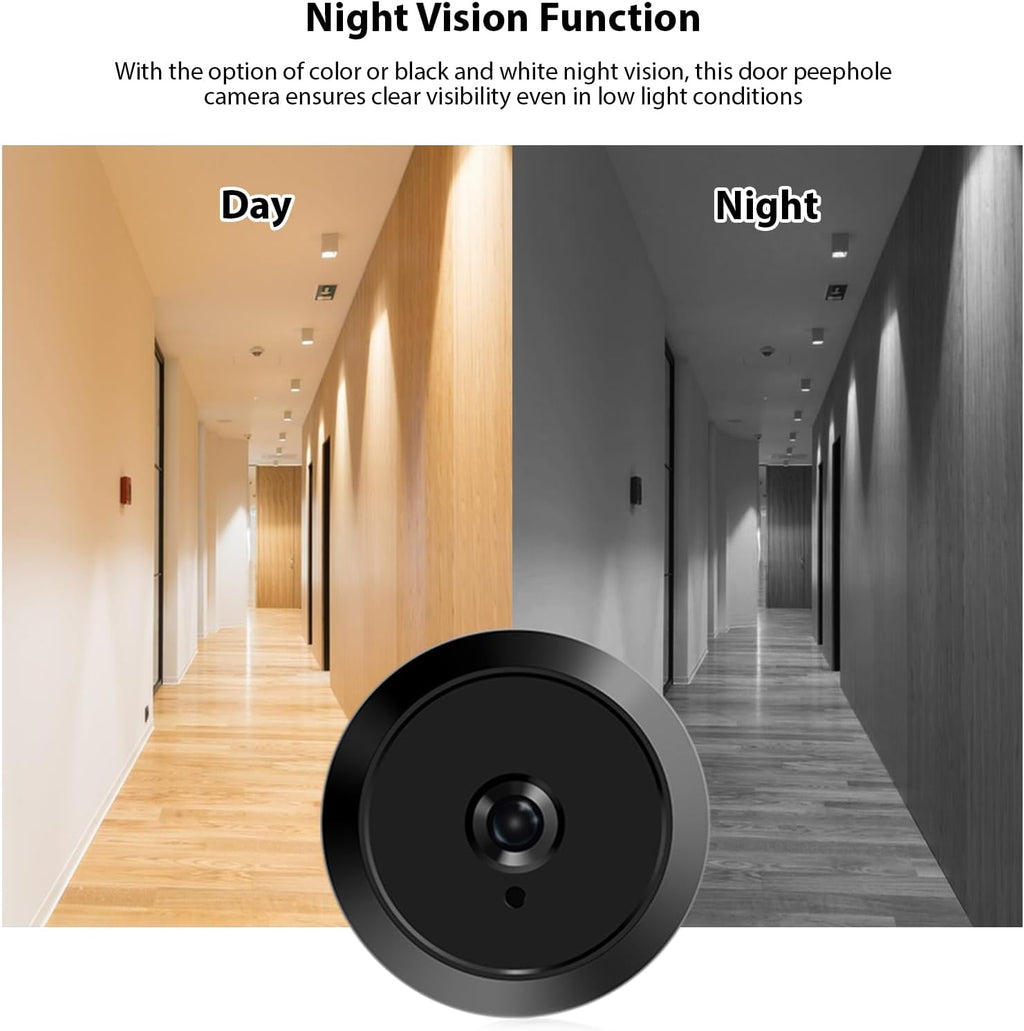 Digital Peephole Door Viewer-3.97inch LCD Monitor with 1080P 2MP Camera Kit, 120° Wide Viewing Angle, Color Night Vision, Built-in 1400mAh Battery, Type-C Rechargeable for Home Apartment