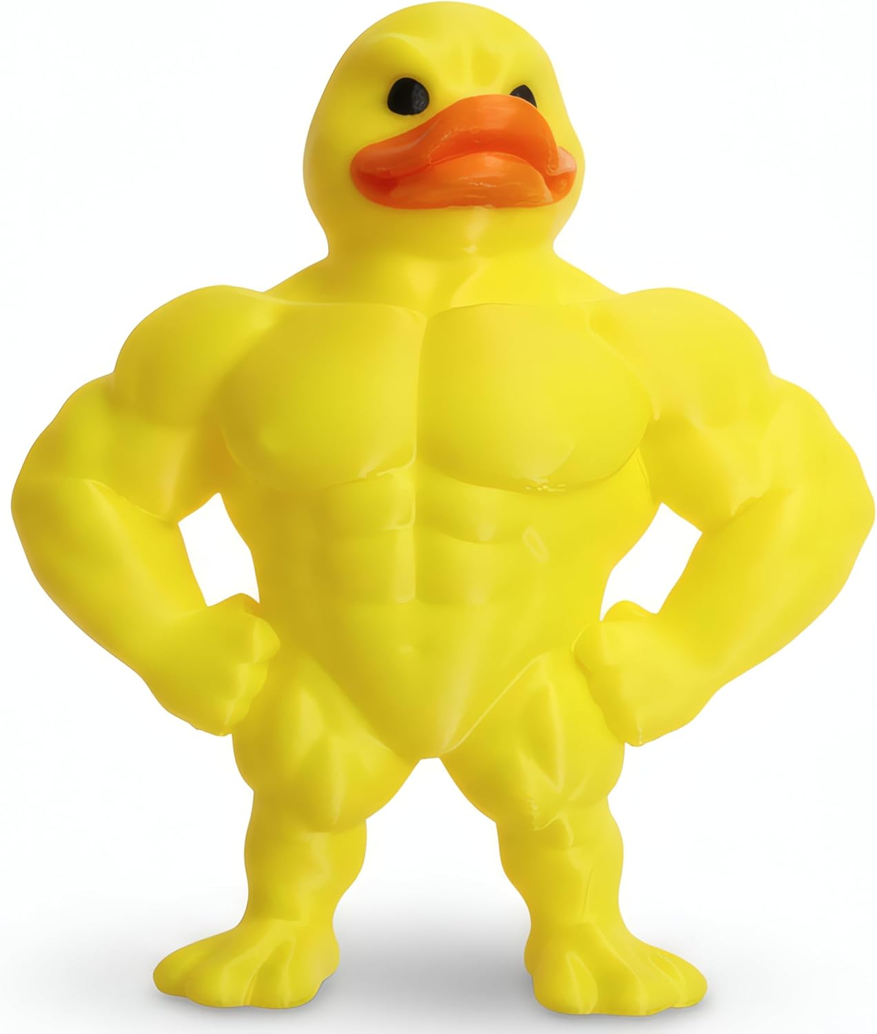 3D Printed Muscle Duck Figurine, Funny Desk Decor Collectible Statue, Muscular Duck Desktop Figurine, Gifts for Gym People, Gym Decor for Men, Bodybuilder Duck Collectible Desktop Sculpture (Large)