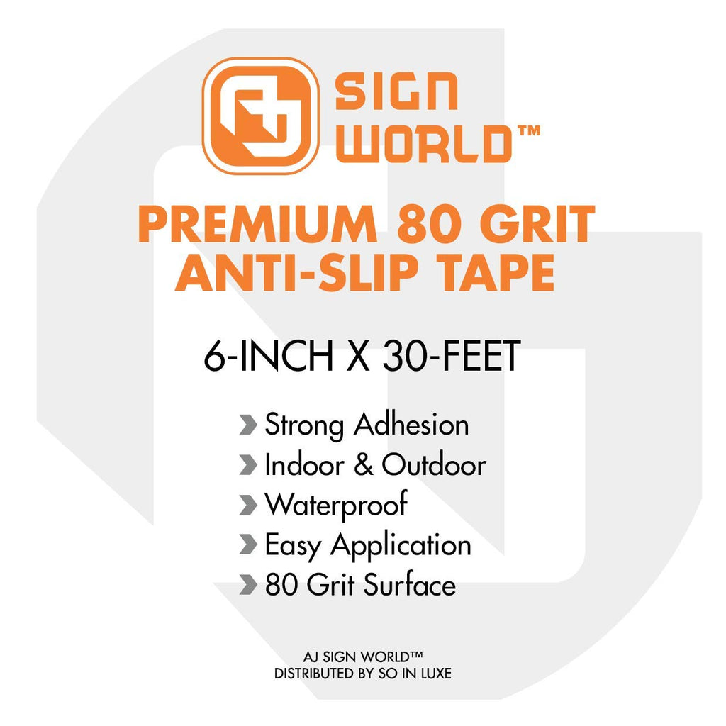 Best Anti-Slip Grip Tape, 6" x 30 FT, Black & Yellow Striped, 80 Grit, Industrial Grade, Indoor, Outdoor, Weatherproof (6-Inch x 30 Feet Roll)