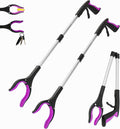Grabber Reacher Tool - 2 Pack 32” Reacher Grabber Tool with Strong Magnetic and Swivel Head - FDA Registered Pick Up Stick Grabbers for Seniors, Trash, Surgery Recovery Must Haves Gifts(Pink)
