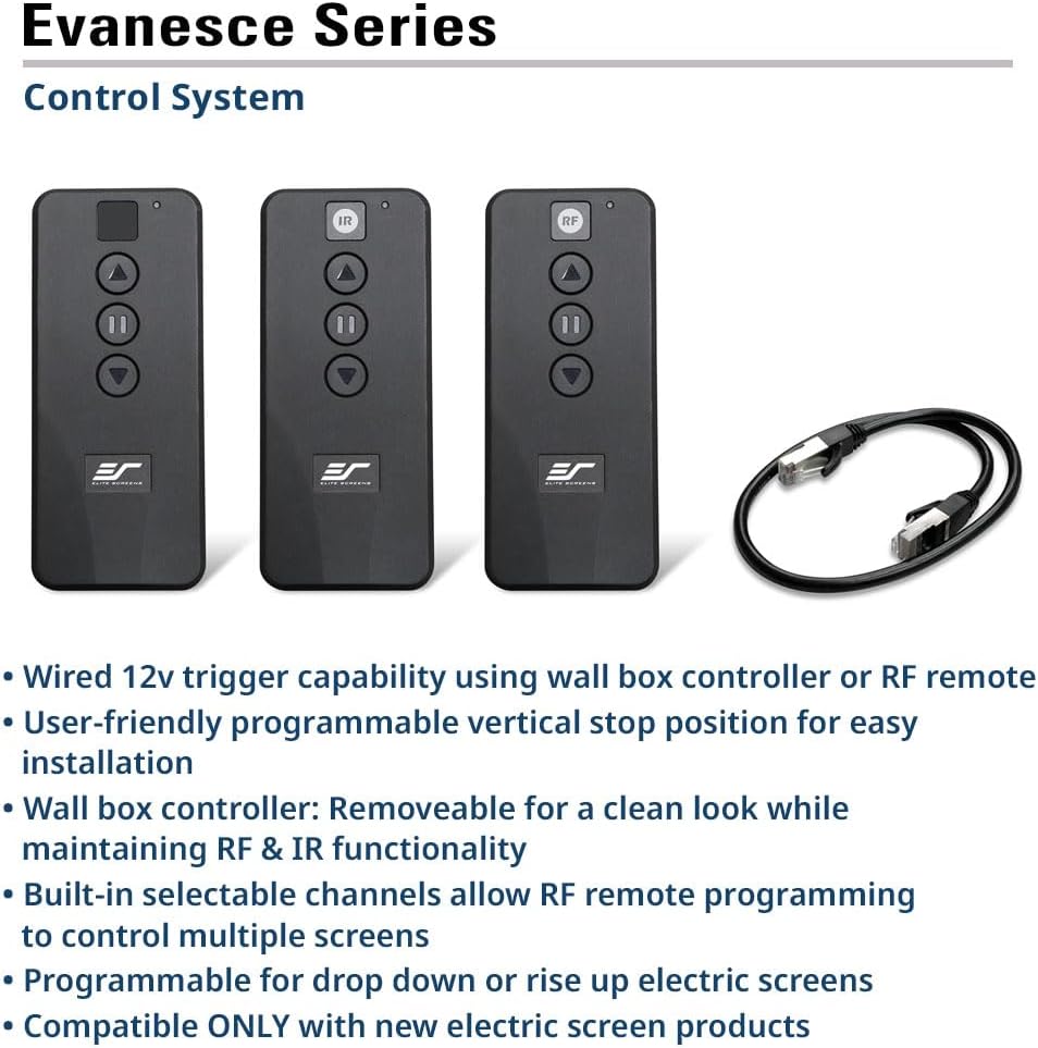 Elite Screens Evanesce 126" Diag.16:9, Recessed in-Ceiling Electric Motorized Projector Screen and Installation Kit, Matte White Fiberglass Reinforced Projection Surface, IHOME126HW3-E20