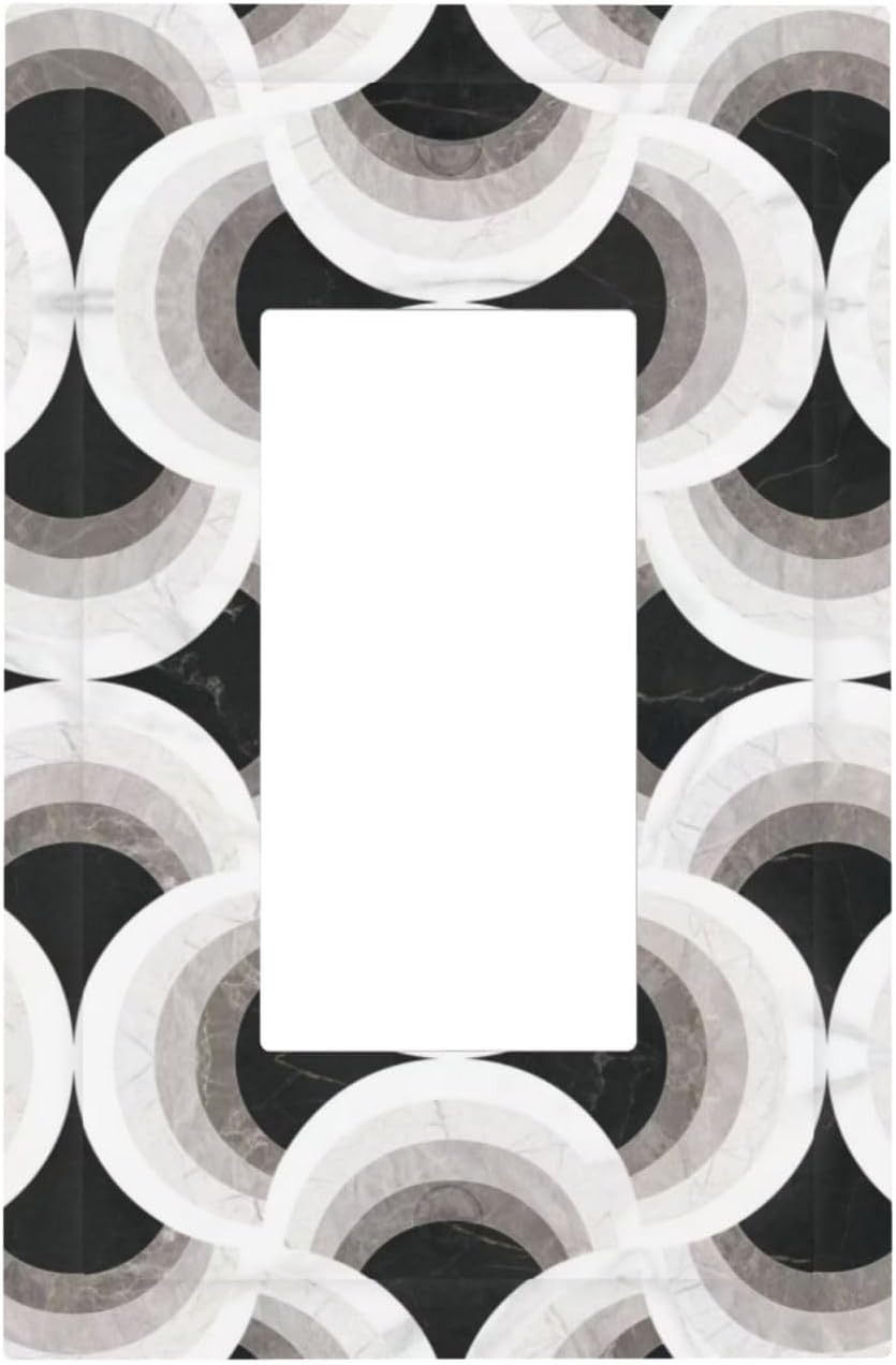Abstract Art Marble 1 Gang Single Rocker Decorative Light Switch Covers Electrical Faceplate Switch Plates for Bathroom Kitchen Home