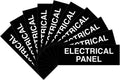 All Quality Basic Electrical Panel Sign - Fire Regulation Safety Compliance Sign - Black - Medium (10 Pack)