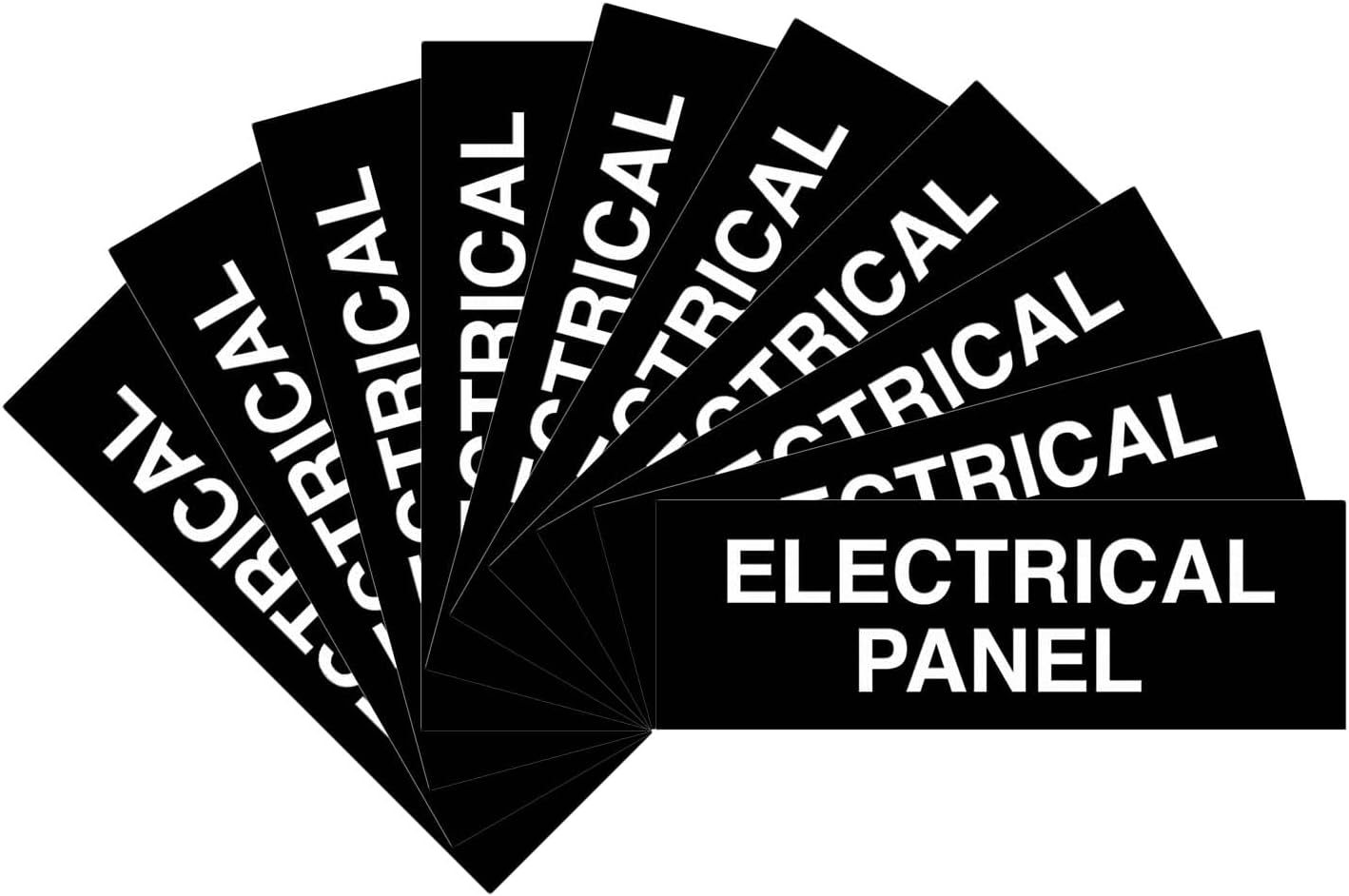 All Quality Basic Electrical Panel Sign - Fire Regulation Safety Compliance Sign - Black - Medium (10 Pack)