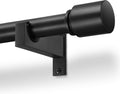 Black Aluminium Curtain Rods for Windows,1 Inch Adjustable Curtain Rod 72-144,Heavy Duty Drapery Rods with Thicken Bracket,Decorative Modern Single Rod with Aluminium Finials