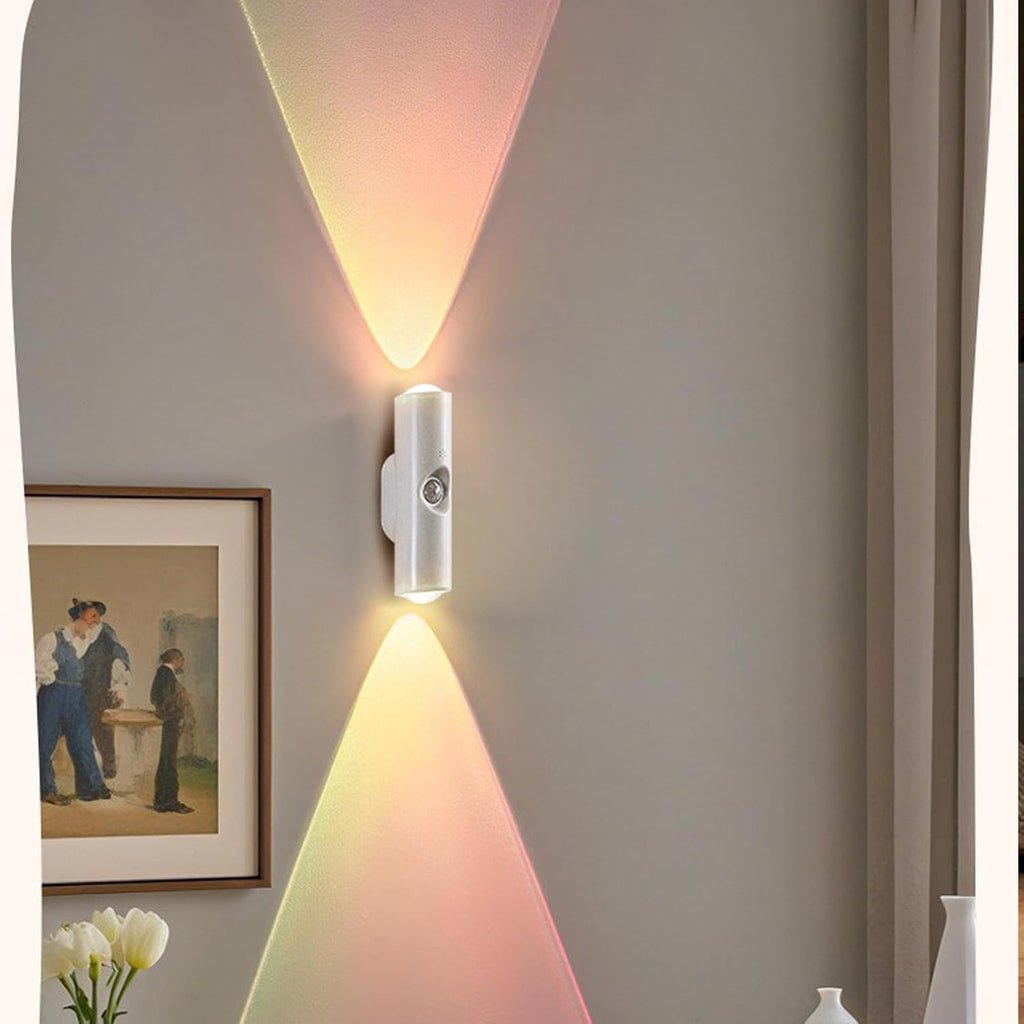 Rechargeable Smart LED Motion Sensor Ambient Light, Punch-Free Color Changing Motion Sensor Light for Stairs, Wardrobe, Cabinet (1Pc,Black, 7-Color Changing)