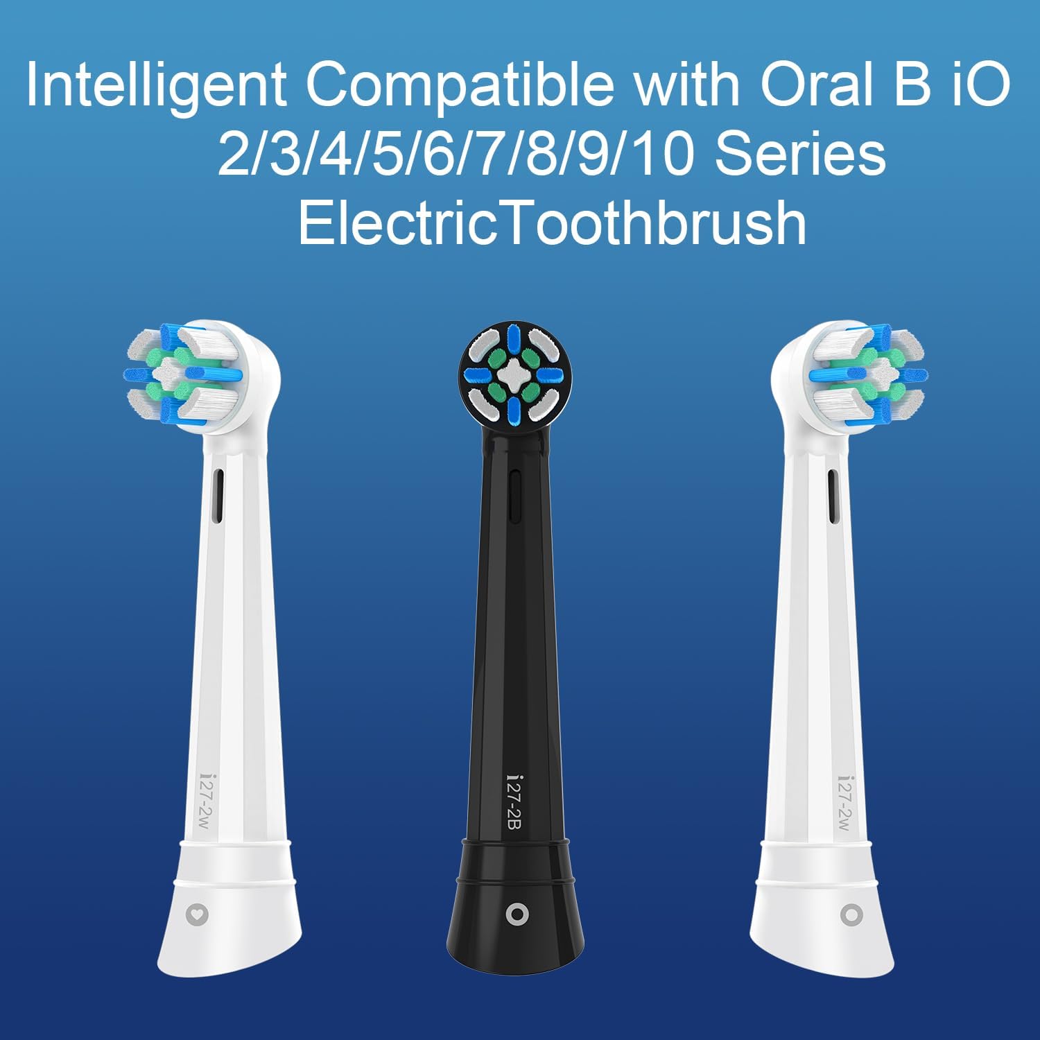 10 Pack Smart Cleaning IO Replacement Heads Compatible with Oral B iO 2 3 4 5 6 7 8 9 10 Series Electric Toothbrush, Brush Heads Compatible with Oral B iO Electric Handles White