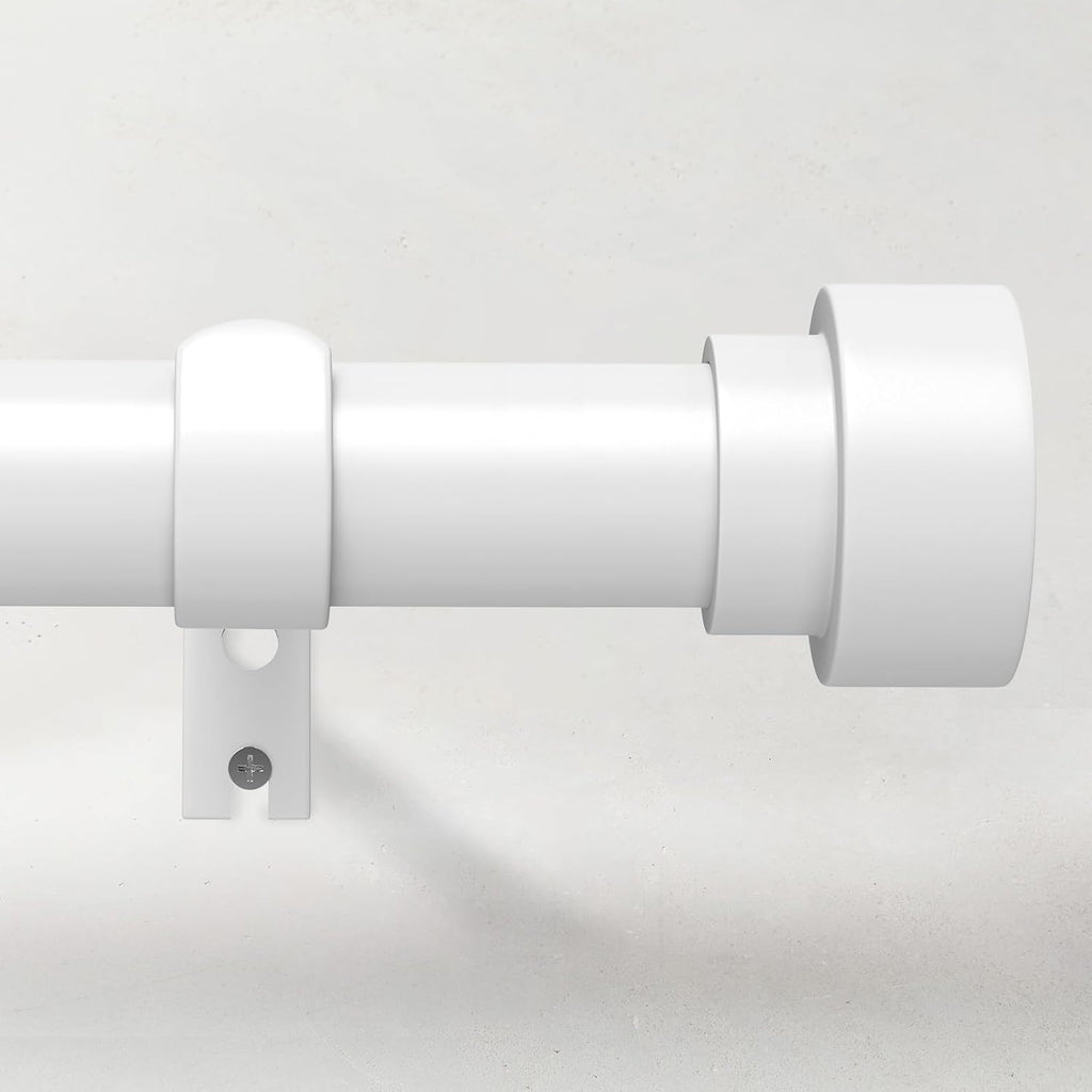 Curtain Rods for Windows 72 to 144, 1 Inch Adjustable White Extra Long Heavy Duty Curtain Rod for Patio Bedroom, Modern Style Indoor Outdoor Window Drapery Rods with End Caps, Size 32" - 150"