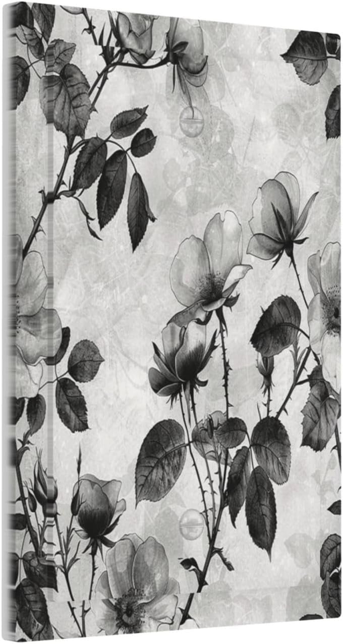 Light Switch Cover Plate Black Breezy Watercolor Garden Floral 1 Gang No Device Blank Electrical Wall Plates Faceplate Decorative Switch Plate for Bedroom Home Decor