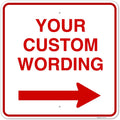 Custom Square Left or Right Arrow Sign, Personalize for Office, Business, Workplace, Office, Home, Airbnb, Delivery Signs, 30x30 Rust Free .063 Aluminum, Fade Resistant, Made in USA