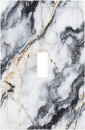 Decorative Light Switch Cover Plate Black Gold Marble Abstract Modern Luxury 1 Gang Single Toggle Wall Plate Electrical Outlet Covers Decorate Switch Plate Cover for Bedroom Home Decor