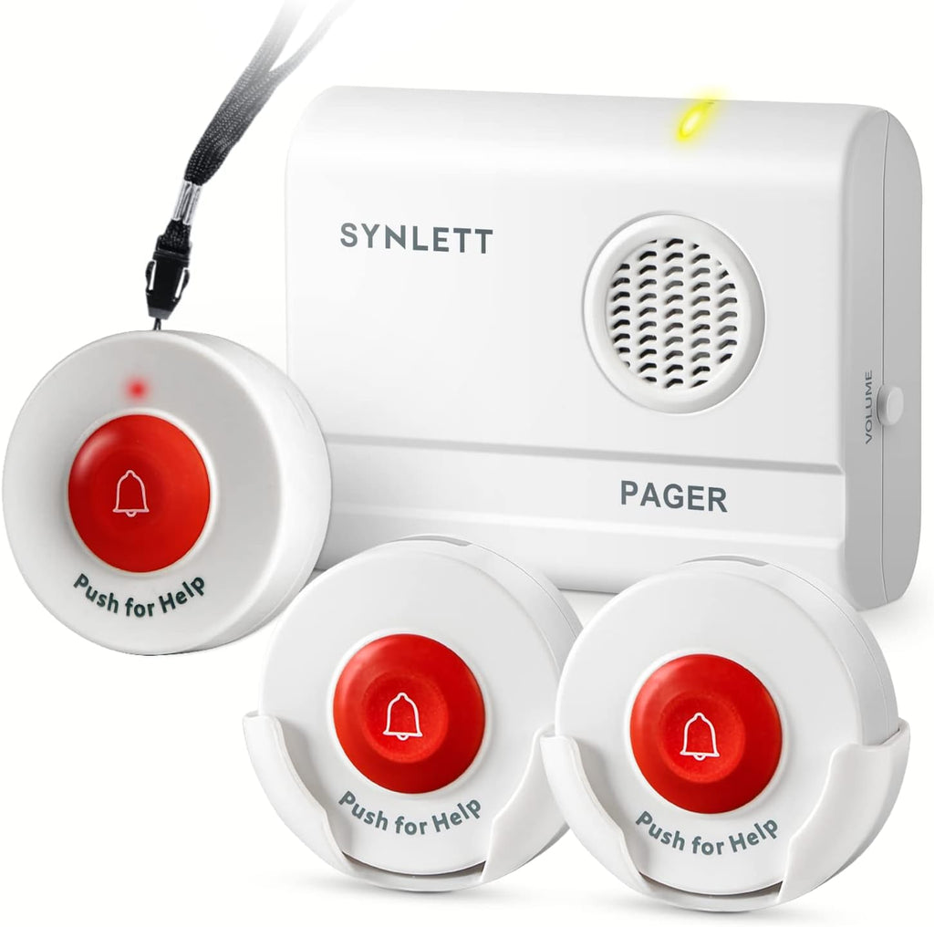 Caregiver Pager Wireless Nurse Call Buttons for Elderly Monitoring SOS Alert System Portable Alarm Call Bell for Nursing Home Care Seniors Patients Emergency