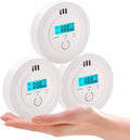 3 Pack Carbon Monoxide Detectors,PG-C06 Portable Carbon Monoxide Detector,LCD Display Smoke Alarm,Carbon Monoxide Detectors Portable for Home,Restaurant,Hotel,Office (White)