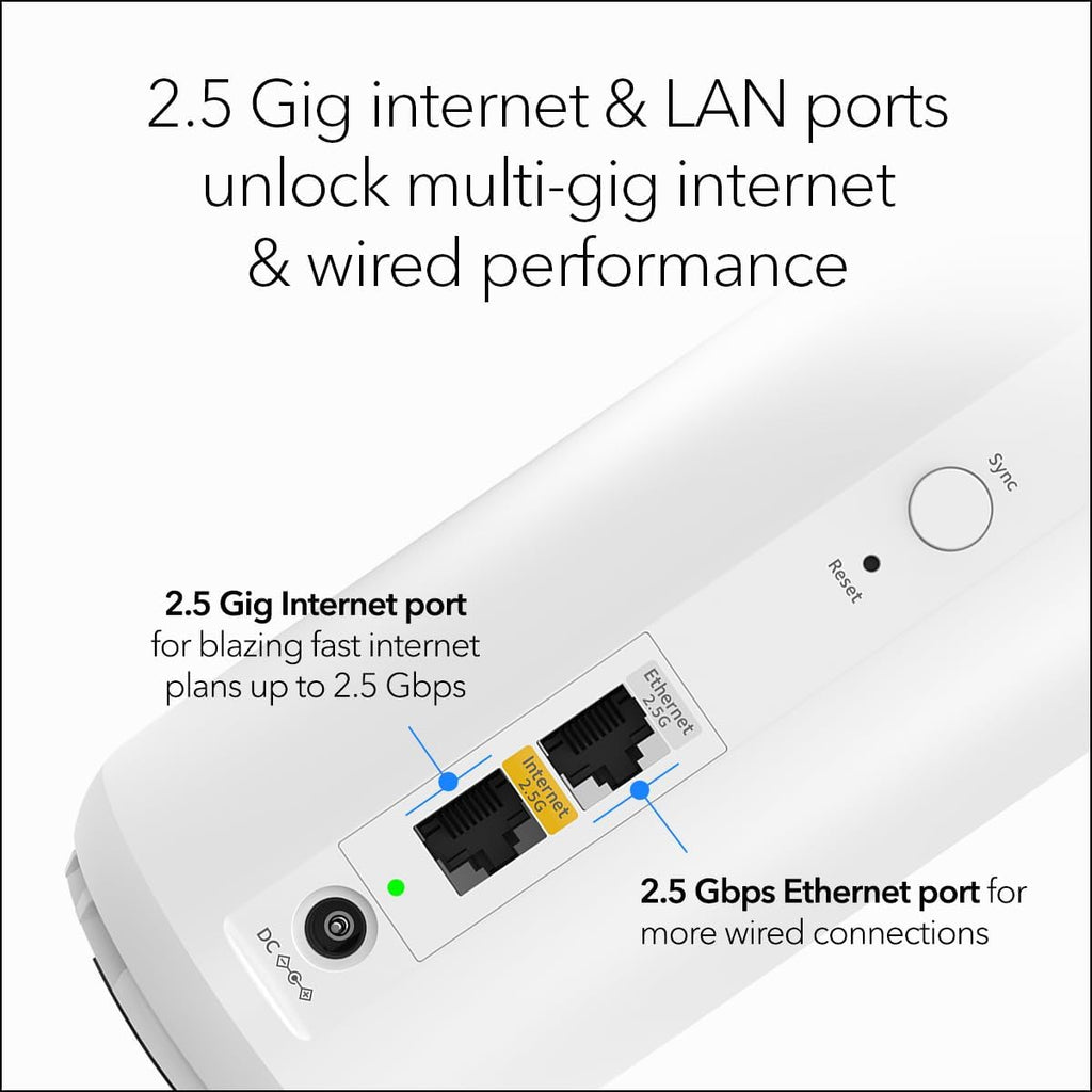 NETGEAR Orbi 370 Series Dual-Band WiFi 7 Mesh Network System for Home (RBE372) – Wireless Router + 1 Extender, Security Features, 5 Gbps, Covers 4,000 sq.ft., 70 Devices, 2.5GB Internet Port, BE5000